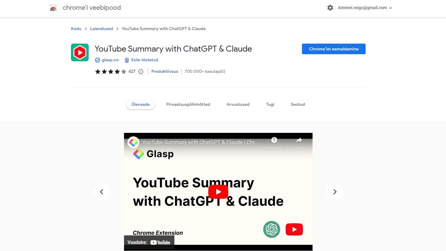 YouTube summary with ChatGPT